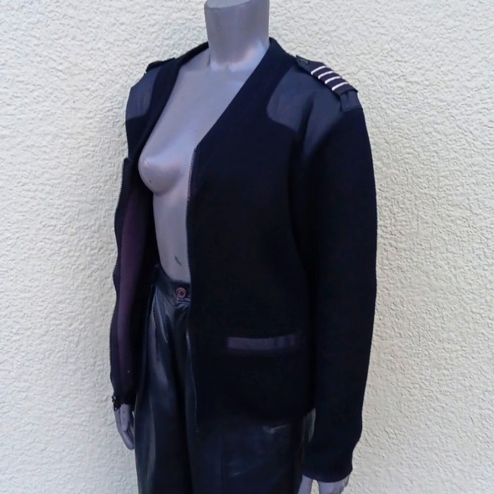 CREW OUTFITTERS UNISEX V-NECK POLAR ZIP FLEECE LINED "COMMANDO" SWEATER